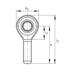 桿端軸承 GAKSR8-PS, 根據(jù) DIN ISO 12 240-4 標準，特種鋼材料，帶右旋外螺紋，免維護