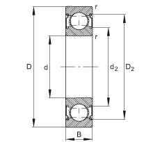 深溝球軸承 6215-C-2Z, 修正的內(nèi)部結(jié)構(gòu)（C 代），根據(jù) DIN 625-1 標(biāo)準(zhǔn)的主要尺寸，兩側(cè)間隙密封