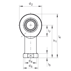 桿端軸承 GIL17-DO, 根據(jù) DIN ISO 12 240-4 標準，帶左旋內螺紋，需維護