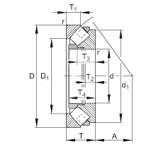 推力調(diào)心滾子軸承軸承 294/800-E1-MB, 根據(jù) DIN 728/ISO 104 標(biāo)準(zhǔn)的主要尺寸，單向，可分離