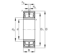 帶密封的調(diào)心滾子軸承 WS22224-E1-XL-2RSR, 兩側(cè)唇密封，用于連鑄加工