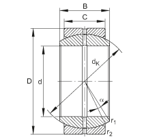 關(guān)節(jié)軸承 GE160-DO, 根據(jù) DIN ISO 12 240-1 標(biāo)準(zhǔn)，需維護(hù)