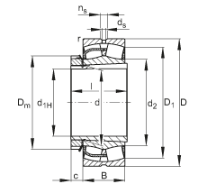 調(diào)心滾子軸承 23156-BE-XL-K + H3156X, 根據(jù) DIN 635-2 標(biāo)準(zhǔn)的主要尺寸，帶錐孔和緊定套