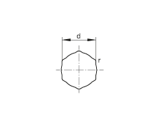 調(diào)心深溝球軸承 SKE17-204-KRR-B, 球面外圈，內(nèi)圈帶六角形孔，兩側(cè) R 型密封