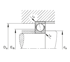 主軸軸承 B71952-C-T-P4S, 調(diào)節(jié)，成對(duì)安裝，接觸角 α = 15°，限制公差