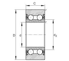 滾輪 LR5201-X-2Z-TVH-XL, 雙向，兩側(cè)密封