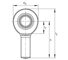 桿端軸承 GAR8-DO, 根據(jù) DIN ISO 12 240-4 標(biāo)準(zhǔn)，帶右旋外螺紋，需維護(hù)