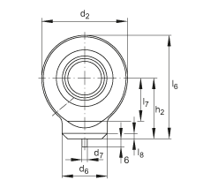 液壓桿端軸承 GK20-DO, 根據(jù) DIN ISO 12 240 標(biāo)準(zhǔn)，帶焊接面，需維護(hù)