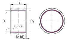 柱形滑動(dòng)襯套 ZGB160X180X150, 根據(jù) DIN ISO 4379 標(biāo)準(zhǔn)的圓柱滑套，免維護(hù)