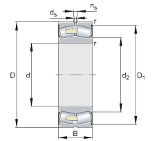 帶密封的調心滾子軸承 23164-BEA-XL-2RSR-MB1, 兩側唇式密封