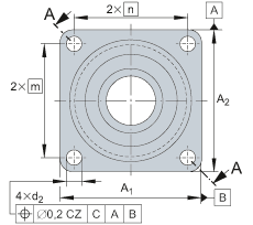 角接觸球軸承單元 ZKLR1547-2RS, 雙向，螺釘安裝，兩側(cè)唇密封