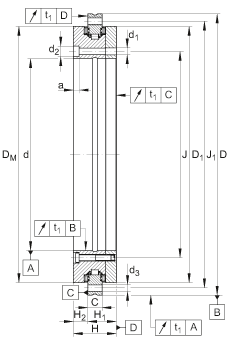 推力/向心軸承 YRTSMA260, 雙向，螺釘安裝，適合更高轉(zhuǎn)速，帶集成式絕對角度測量系統(tǒng)