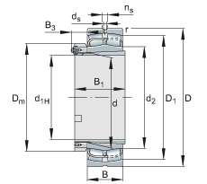 調(diào)心滾子軸承 23052-BE-XL-K + H3052X, 根據(jù) DIN 635-2 標(biāo)準(zhǔn)的主要尺寸，帶錐孔和緊定套