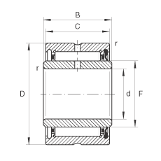 滾針軸承 NA4900-RSR-XL, 尺寸系列 49，單側(cè)唇密封