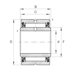 滾針軸承 NA4900-2RSR-XL, 尺寸系列 49，兩側(cè)唇密封