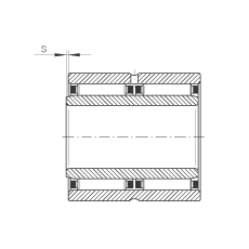 滾針軸承 NAO25X42X32-ZW-ASR1-XL, 無擋邊，雙列