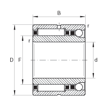 滾針/角接觸球軸承 NKIA5901-XL, 根據(jù) DIN 5 429-2 標準的單向推力軸承組件