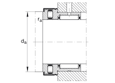 滾針/推力圓柱滾子軸承軸承 NKXR15-Z-XL, 根據(jù) DIN 5429 標(biāo)準(zhǔn)的推力軸承組件，單向，有端蓋，脂潤滑