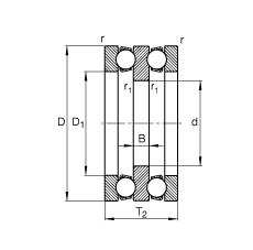 推力深溝球軸承 52244-MP, 根據(jù) DIN 711/ISO 104 標(biāo)準(zhǔn)的主要尺寸，雙向，可分離