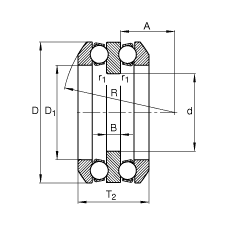 推力深溝球軸承 54244-MP + U244, 根據(jù) DIN 711/ISO 104 標(biāo)準(zhǔn)的主要尺寸，單向，帶球面軸承座圈和一個(gè)或兩個(gè)座圈，可分離