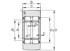 支撐型滾輪 NNTR120X290X135-2ZL, 滿裝滾子，軸向引導(dǎo)，中檔邊，兩側(cè)帶迷宮式密封蓋