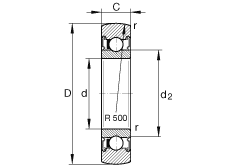 滾輪 LR606-2RSR, 雙面密封