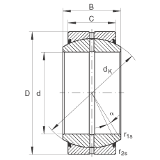 關節(jié)軸承 GE260-DO-2RS, 根據(jù) DIN ISO 12 240-1 標準，需維護，兩側(cè)唇密封