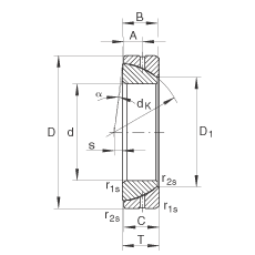 角接觸關(guān)節(jié)軸承 GE190-SX, 根據(jù) DIN ISO 12 240-2 標(biāo)準(zhǔn)，需維護(hù)