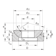 推力關(guān)節(jié)軸承 GE160-AX, 根據(jù) DIN ISO 12 240-3 標(biāo)準(zhǔn)，需維護(hù)