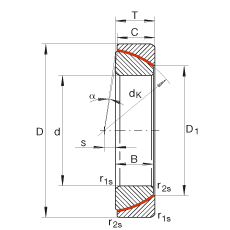 角接觸關(guān)節(jié)軸承 GE190-SW, 根據(jù) DIN ISO 12 240-2 標準，免維護