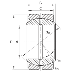 關(guān)節(jié)軸承 GE76-ZO, 根據(jù) DIN ISO 12 240-1 標(biāo)準(zhǔn)，英制尺寸，需維護(hù)