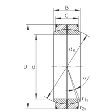 關(guān)節(jié)軸承 GE800-DO, 根據(jù) DIN ISO 12 240-1 標(biāo)準(zhǔn)，需維護(hù)