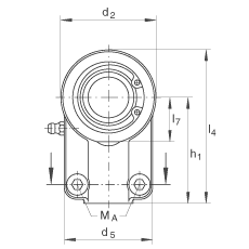 液壓桿端軸承 GIHNRK20-LO, 根據 DIN ISO 12 240-4 標準，帶右旋螺紋夾緊裝置，需維護