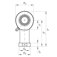 桿端軸承 GIL80-DO-2RS, 根據(jù) DIN ISO 12 240-4 標準，帶左旋內(nèi)螺紋，需維護，兩側(cè)唇密封