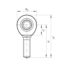 桿端軸承 GAR8-UK, 根據(jù) DIN ISO 12 240-4 標準，帶右旋外螺紋，免維護