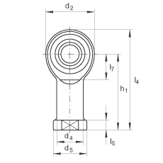 桿端軸承 GIKR8-PW, 根據(jù) DIN ISO 12 240-4 標(biāo)準(zhǔn)，帶右旋內(nèi)螺紋，免維護(hù)