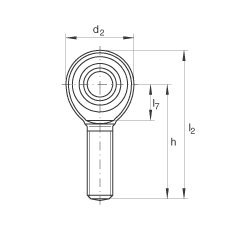 桿端軸承 GAKR10-PW, 根據(jù) DIN ISO 12 240-4 標(biāo)準(zhǔn)，帶右旋外螺紋，免維護(hù)