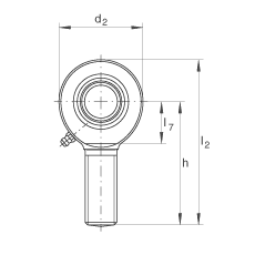 桿端軸承 GAL80-DO-2RS, 根據(jù) DIN ISO 12 240-4 標(biāo)準(zhǔn)，帶左旋外螺紋，需維護，兩側(cè)唇密封