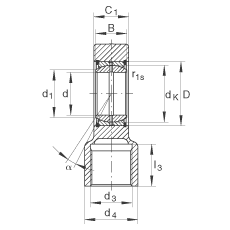 液壓桿端軸承 GIHRK120-DO, 根據 DIN ISO 12 240-4 標準，帶右旋螺紋夾緊裝置，需維護