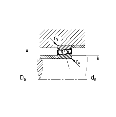 主軸軸承 HSS71901-E-T-P4S, 調(diào)節(jié)，成對安裝，接觸角 α = 25°，兩側(cè)唇密封，非接觸，限制公差