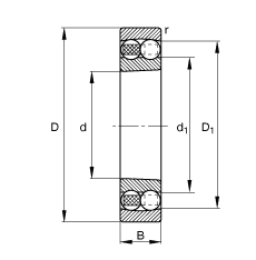 自調(diào)心球軸承 2220-K-M-C3, 根據(jù) DIN 630 標(biāo)準(zhǔn)的主要尺寸，錐孔，錐度 1:12