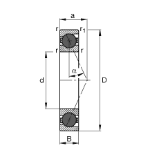 主軸軸承 HCB71944-E-T-P4S, 調(diào)節(jié)，成對或單元安裝，接觸角 α = 25°，陶瓷球，限制公差