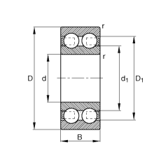 深溝球軸承 4218-B-TVH, 根據(jù) DIN 625-3 標(biāo)準(zhǔn)的主要尺寸，雙列