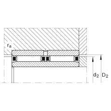 滾針軸承 NAO25X42X32-ZW-ASR1-XL, 無擋邊，雙列