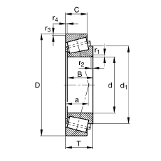 圓錐滾子軸承 30248-XL, 根據(jù) DIN ISO 355 / DIN 720 標(biāo)準(zhǔn)的主要尺寸，可分離，調(diào)節(jié)或成對(duì)