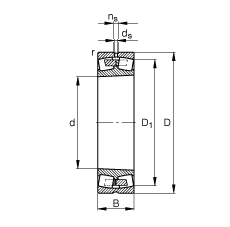 調(diào)心滾子軸承 249/1320-B-K30-MB, 根據(jù) DIN 635-2 標(biāo)準(zhǔn)的主要尺寸，錐孔，錐度 1:30