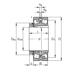 調(diào)心滾子軸承 23940-S-K-MB + H3940, 根據(jù) DIN 635-2 標準的主要尺寸，帶錐孔和緊定套